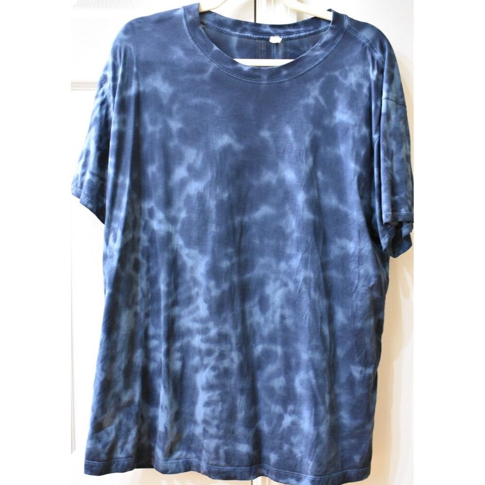 Lululemon All Yours Boyfriend Tye Dye Blue Tee Size 10 EUC